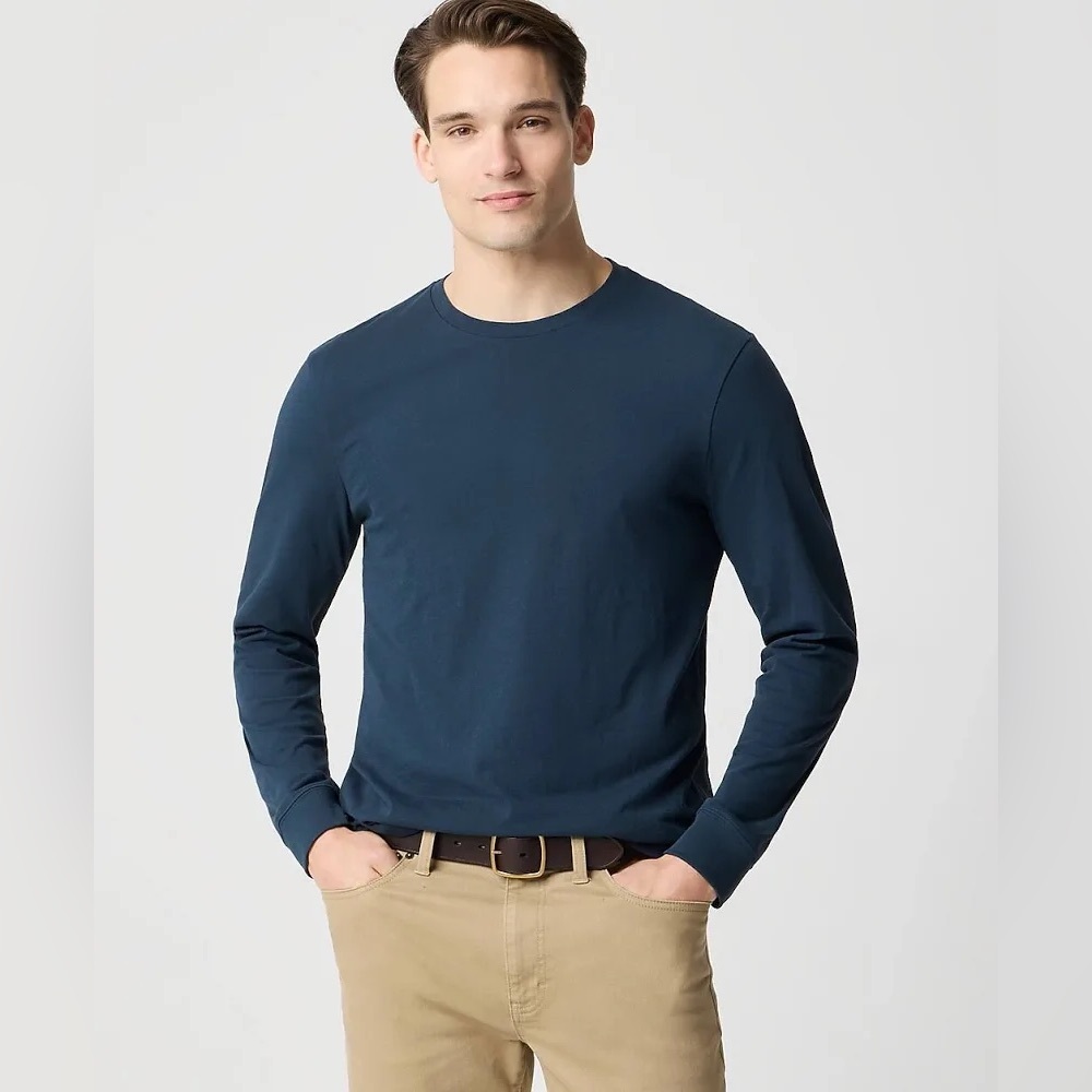 J. Crew Essential Long-Sleeve T-shirt Navy Men’s Medium